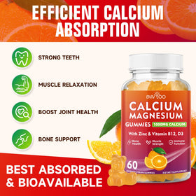 BVIVLOO Gummies Calcium 1000mg orange saveur côté