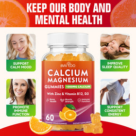 BVIVLOO Gummies Calcium 1000mg orange saveur dans un pot