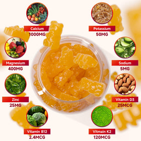 BVIVLOO Gummies Calcium 1000mg orange saveur en portion
