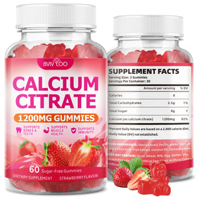 BVIVLOO Gummies Calcium Citrate 1200mg Fraise vue avant