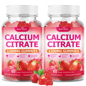 BVIVLOO Gummies Calcium Citrate 1200mg goût fraise face