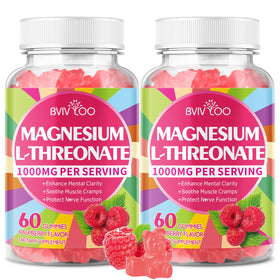 BVIVLOO Gummies de Magnésium L-Thréonate 1000mg, 120 gummies en emballage