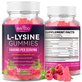 BVIVLOO Gummies L-Lysine 1000mg flacon de 60 gummies