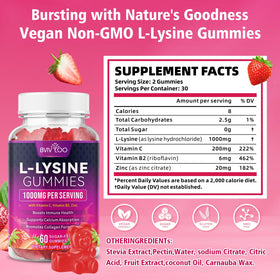 BVIVLOO L-Lysine 1000mg Gummies arrière du pot