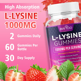 BVIVLOO L-Lysine 1000mg Gummies en gros plan