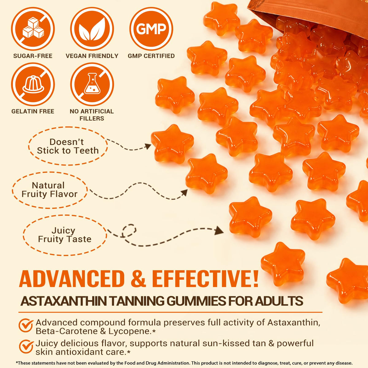 BXRUIAGN Gummies Autobronzantes ingredients list