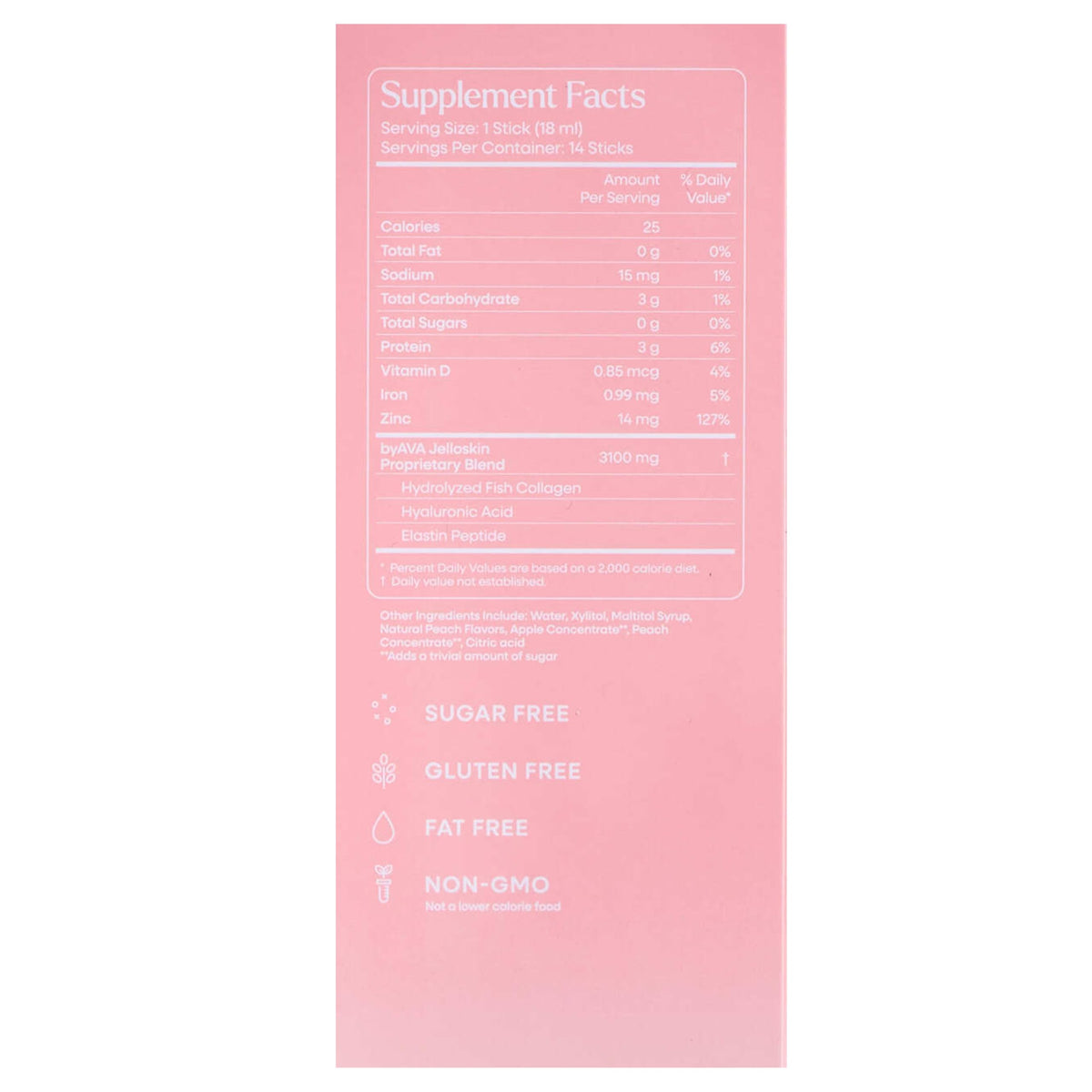 byAVA Collagène Liquide Pêche 3100 mg avec fruits frais