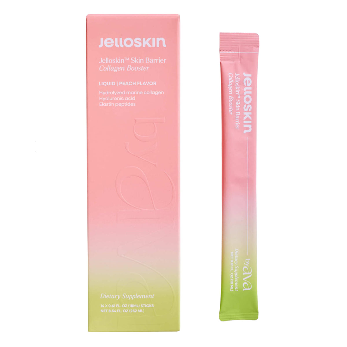 byAVA Collagène Liquide Pêche 3100 mg stick pack avant