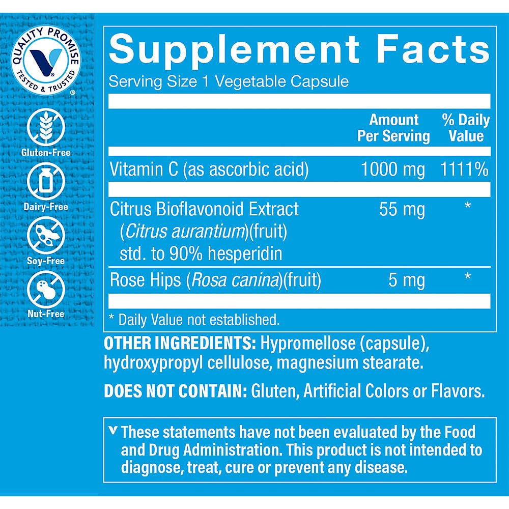 C-1000 Complex The Vitamin Shoppe capsules sur fond blanc