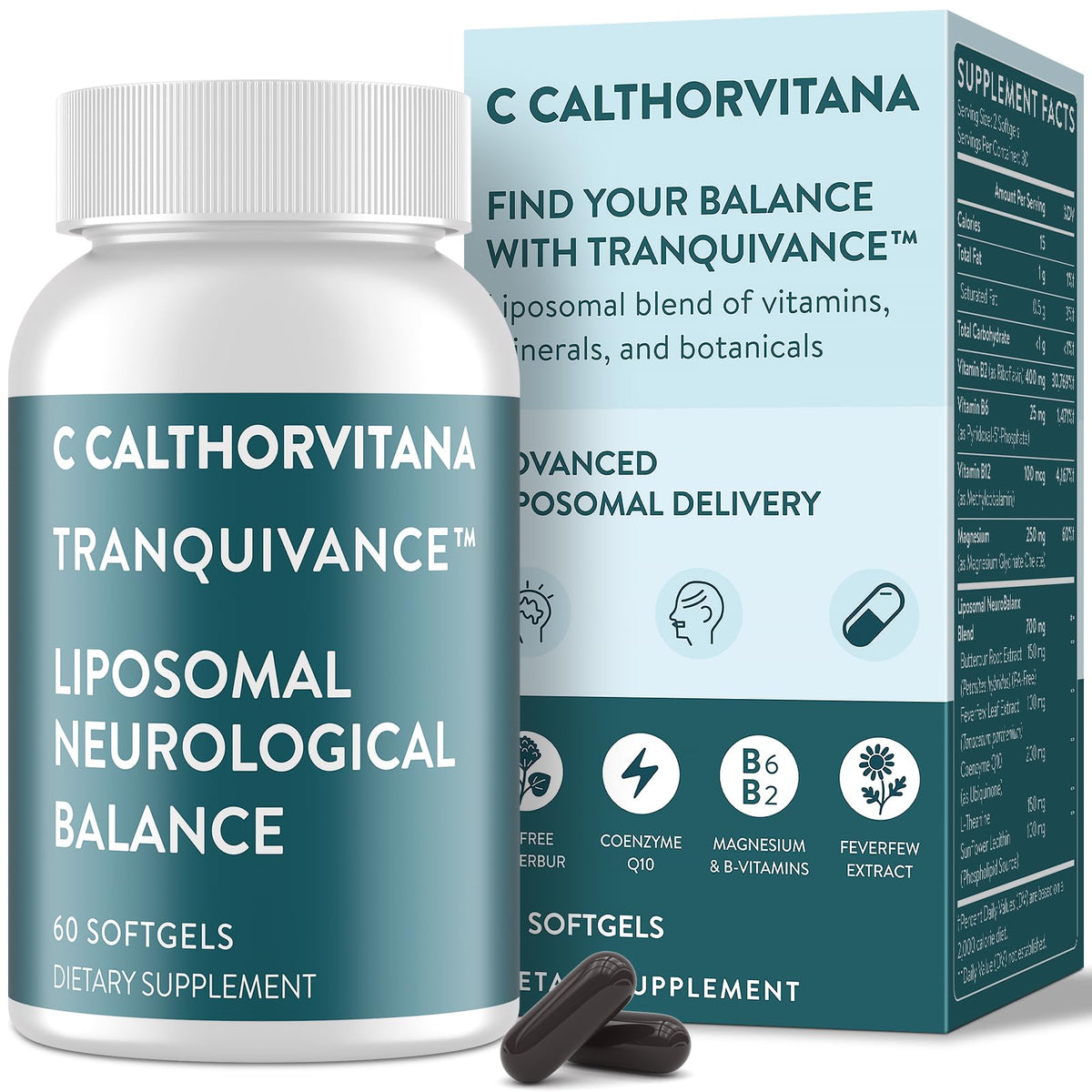 C Calthorvitana Complément Alimentaire Anti-Migraine 60 Gélules Molles vue avant