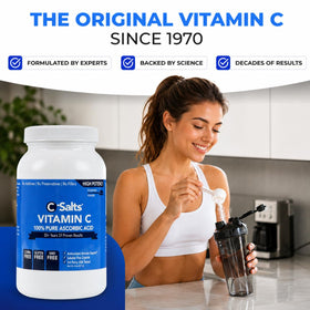 C-Salts Poudre d'Acide Ascorbique 1000mg avec une cuillère doseuse