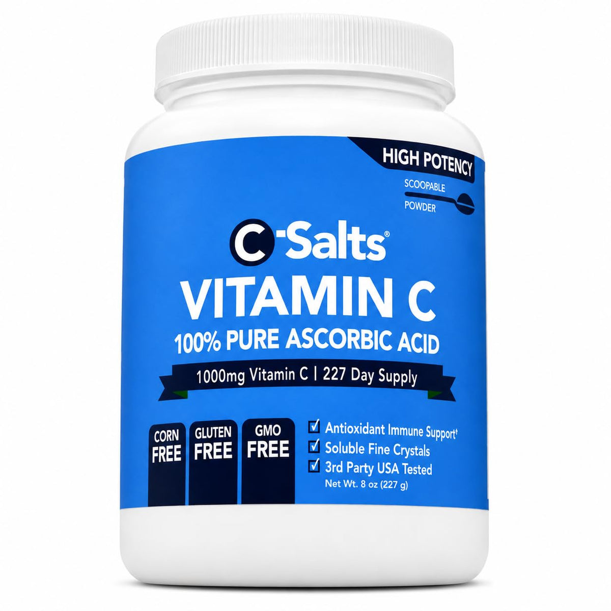 C-Salts Poudre d'Acide Ascorbique 1000mg vue avant