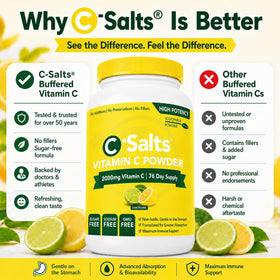 C-Salts Poudre de Vitamine C Tamponnée 227g avec des ingrédients naturels