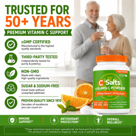 C-Salts Poudre de Vitamine C Tamponnée 26oz sur une table en bois