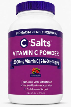 C-Salts Poudre de Vitamine C Tamponnée 26oz vue avant