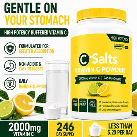 C-Salts Poudre de Vitamine C Tamponnée 780g en utilisation dans un smoothie