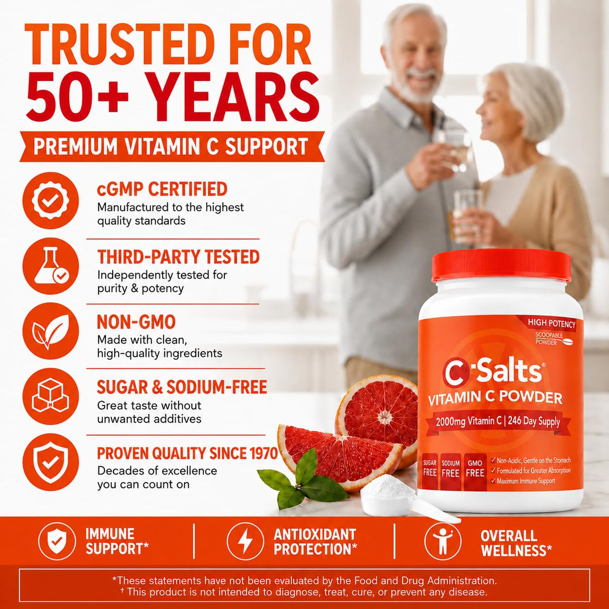 C-Salts Poudre de Vitamine C Tamponnée 789g étiquette et informations nutritionnelles