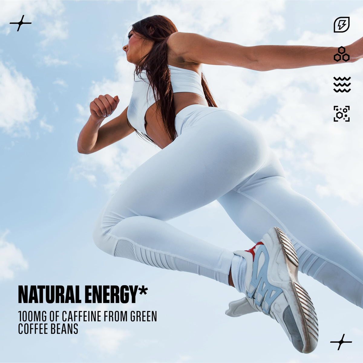 C4 Energy + Aminos Poudre 308g avec des ingrédients naturels sur la table