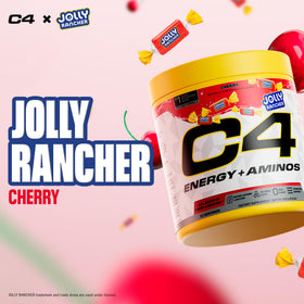 C4 Energy + Aminos Poudre Jolly Rancher Cerise en utilisation