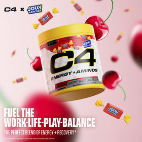 C4 Energy + Aminos Poudre Jolly Rancher Cerise vue de côté