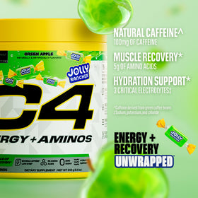 C4 Energy + Aminos Poudre Jolly Rancher Pomme Verte contenu