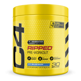 C4 Ripped Pré-Workout Icy Blue Razz 255g vue de face