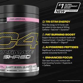 C4 Ultimate Pré-Workout 300mg Caféine emballage et contenu