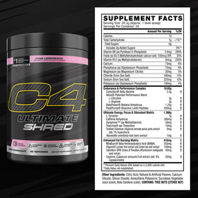 C4 Ultimate Pré-Workout 300mg Caféine en poudre dans un verre