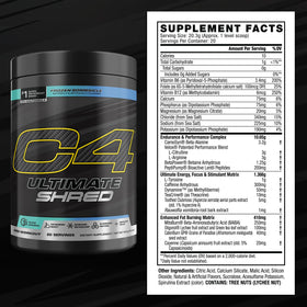 C4 Ultimate Shred pré-workout thermogénique vue arrière