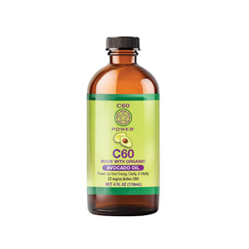 C60 Purple Power C60 dans l'huile d'avocat bio 4 Fl Oz vue de face