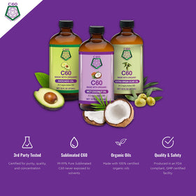 C60 Purple Power C60 en Huile d'Avocat Bio 60 ml avec cuillère
