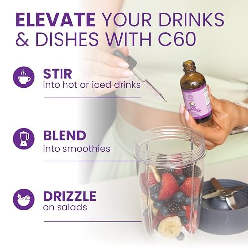 C60 Purple Power Huile de Coco MCT 2 oz avec gouttes