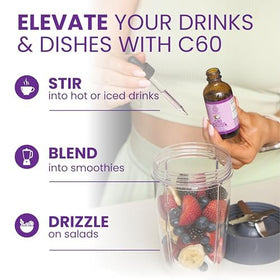 C60 Purple Power Huile de Coco MCT 2 oz avec gouttes