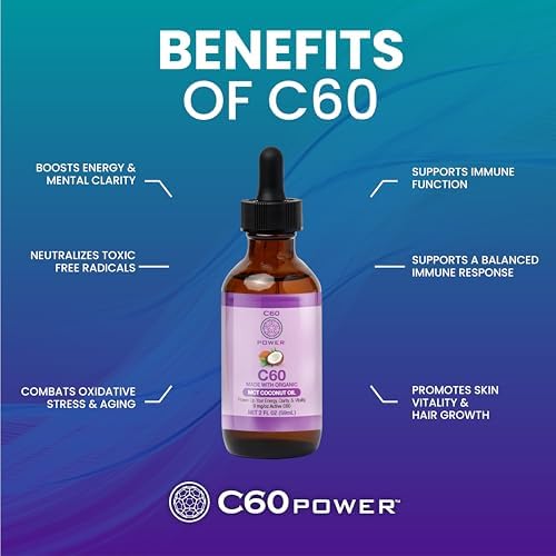 C60 Purple Power Huile de Coco MCT 2 oz flacon arrière