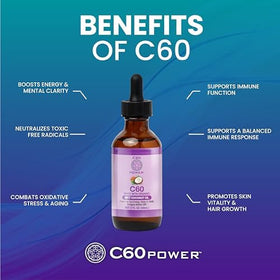 C60 Purple Power Huile de Coco MCT 2 oz flacon arrière