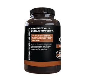 Cacao en capsules PURE ORIGINAL INGREDIENTS sur fond blanc