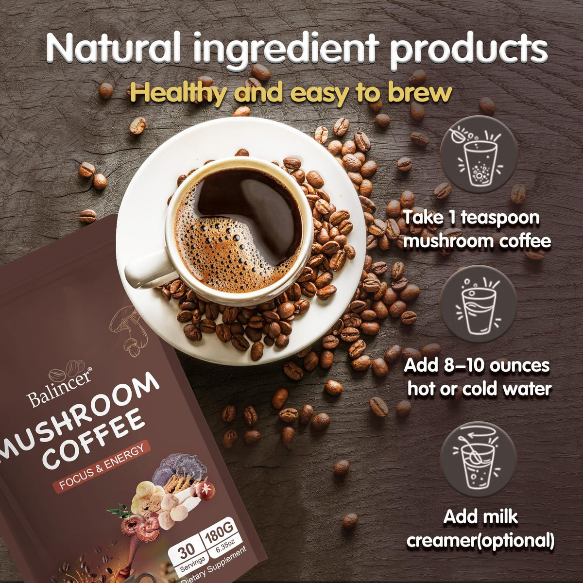 Café aux Champignons Balincer 200g - préparation froide