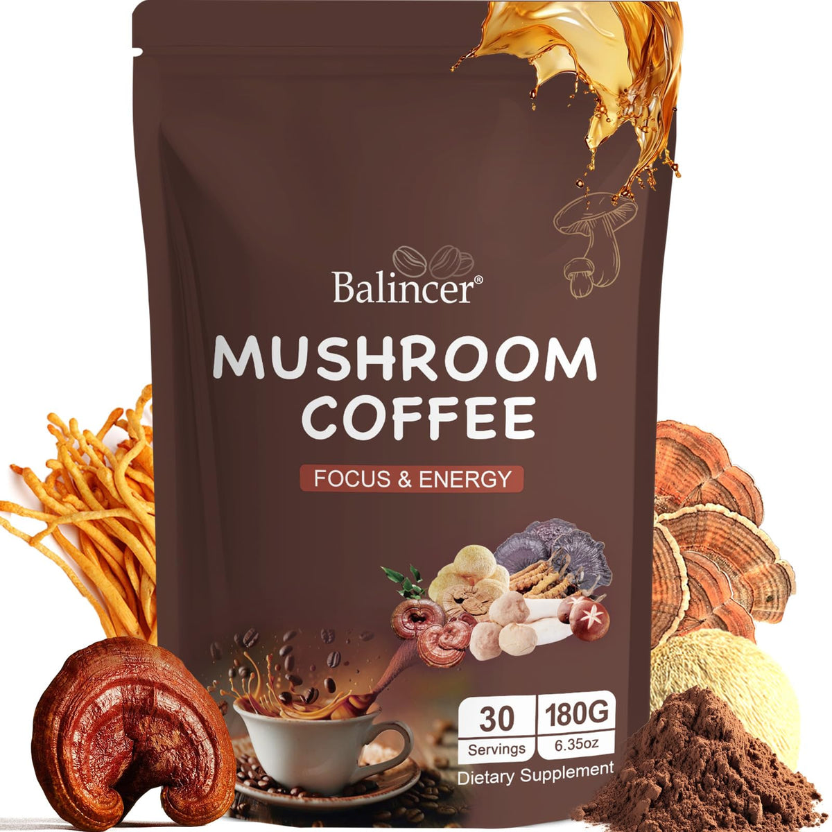 Café aux Champignons Balincer 200g - sachet avant