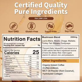 Café aux champignons bio ACLINKI avec cuillère de dosage
