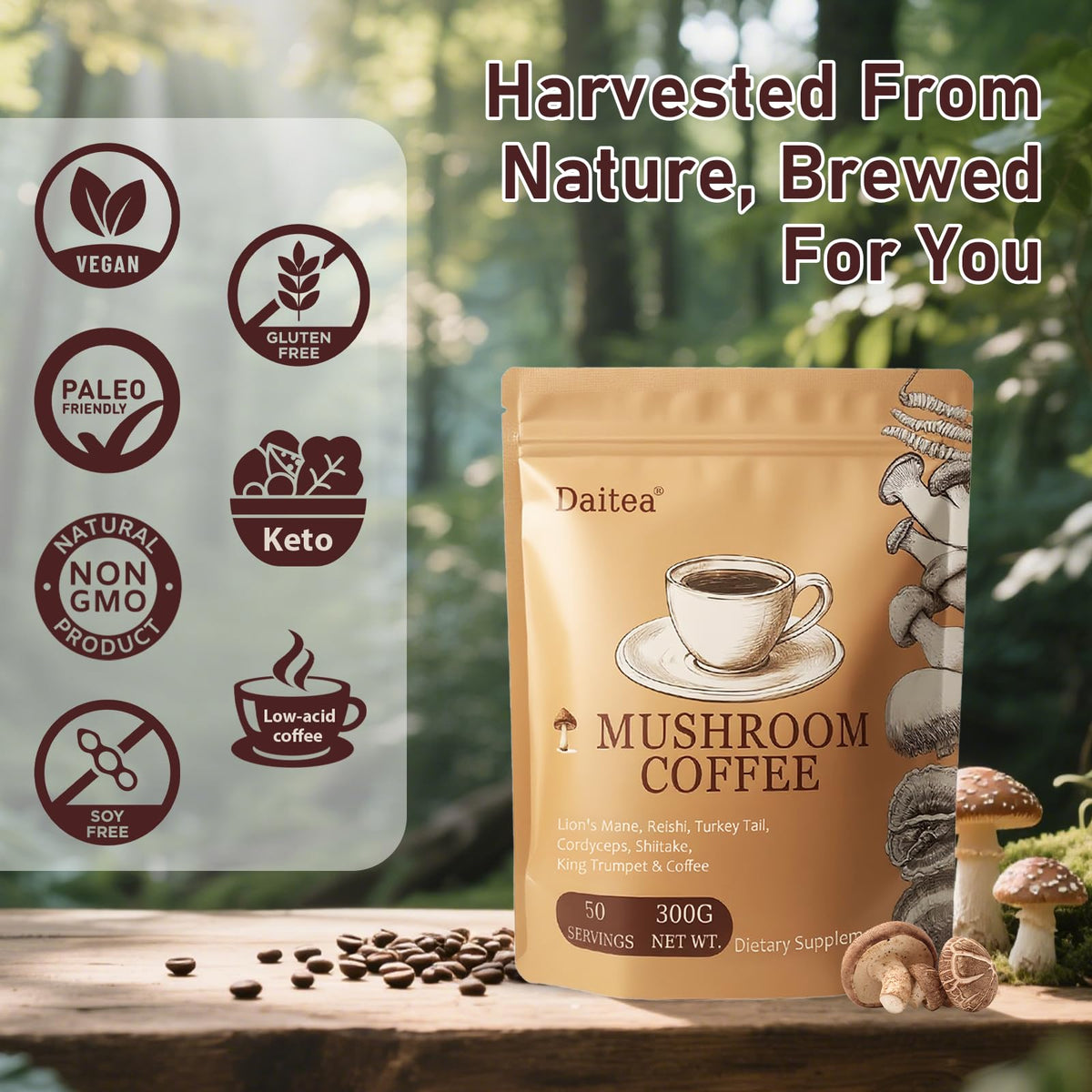 Café aux champignons Daitea en préparation