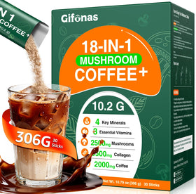 Café aux Champignons gifonas 30 sticks avec collagène 5500mg