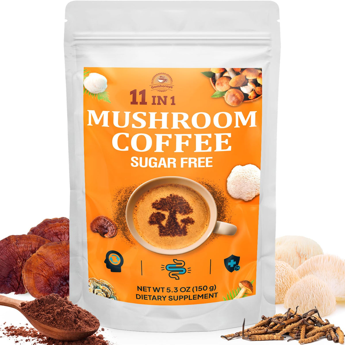 Café aux Champignons Gomhoreye 11 Superaliments 168g vue avant