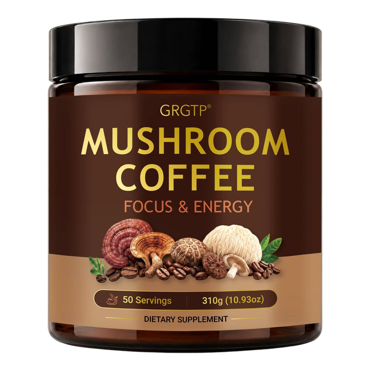 Café aux Champignons GRGTP 280g, vue avant avec emballage
