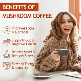 Café aux Champignons GRGTP 621g mélange dans un verre
