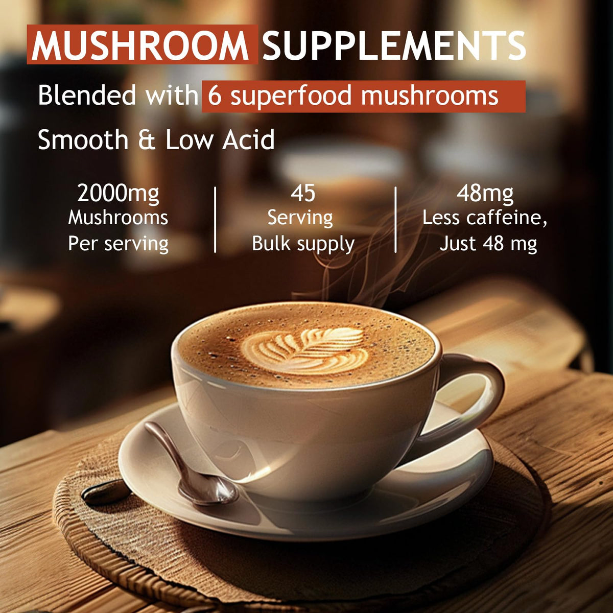 Café aux Champignons GRGTP 621g vue arrière avec informations nutritionnelles