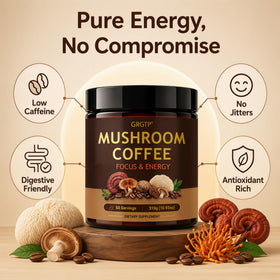 Café aux Champignons GRGTP, mélange en poudre dans un bol