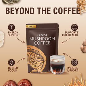 Café aux champignons Leaead, poudre dans une cuillère