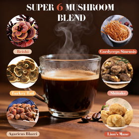 Café aux Champignons MYKAF préparé dans une tasse