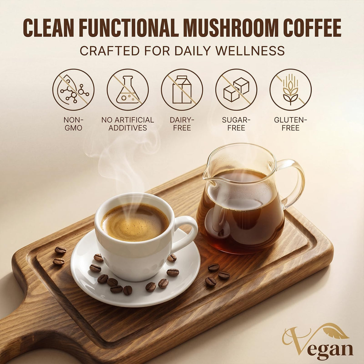 Café aux Champignons NOVYTHEN avec des champignons adaptogènes
