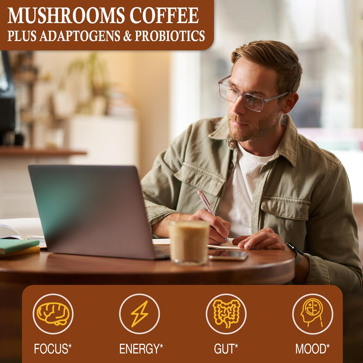 Café aux champignons OLOBIO avec des ingrédients naturels
